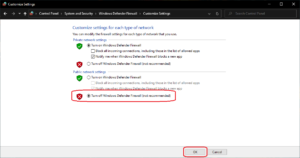 turn off windows defender firewall - ستاک فناوری ویرا