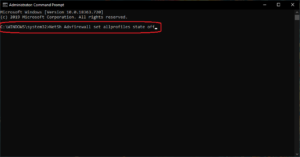 command to disable windows defender firewall - ستاک فناوری ویرا