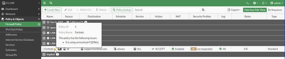 Unresolved FQDN Error in Fortigate