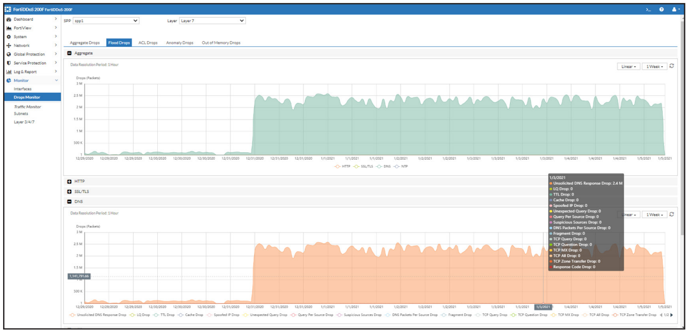 FortiDDoS DNS Attacks (F)